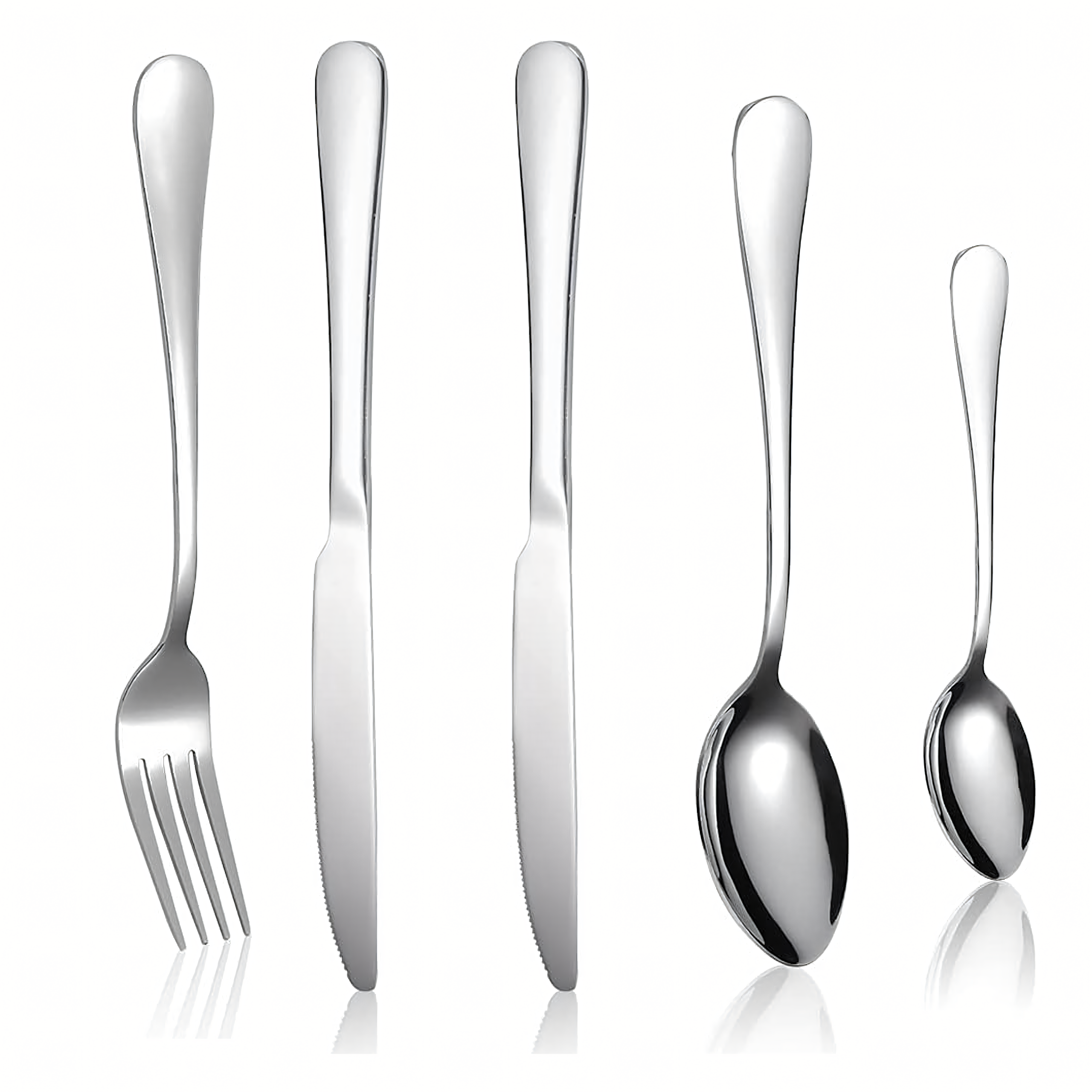 Set de tacâmuri din inox 410, 5 piese, argintii Engros