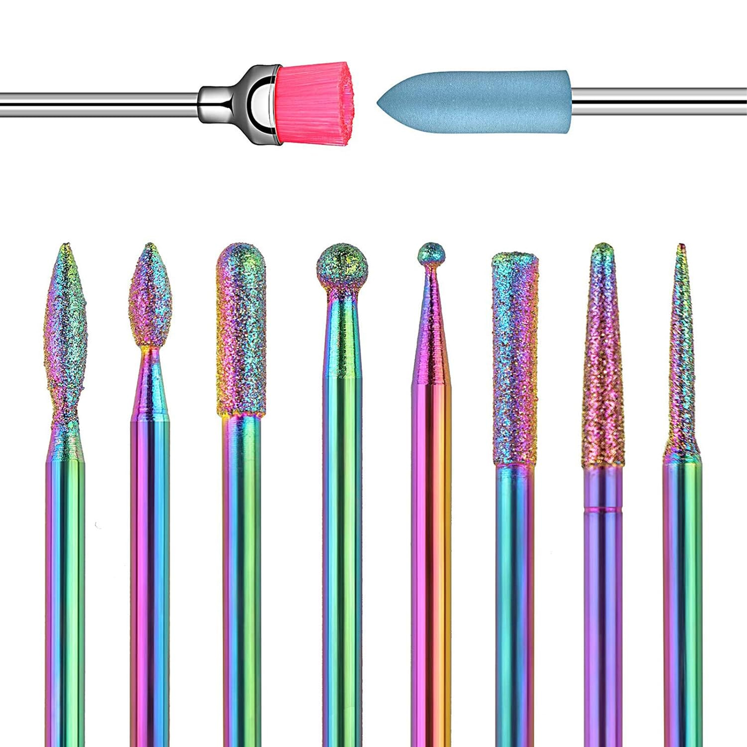 Set de 10 capete de freză diamantate și ceramice pentru unghii și cuticule, cu cutie Engros — Îngrijire Personală & Sănătate en gros