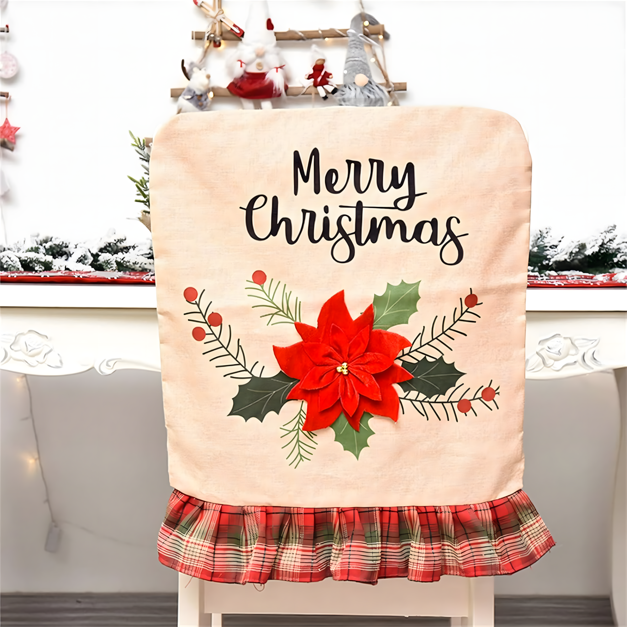 Husă decorativă de Crăciun pentru șezutul scaunului Engros — Articole Sezoniere & Festive en gros