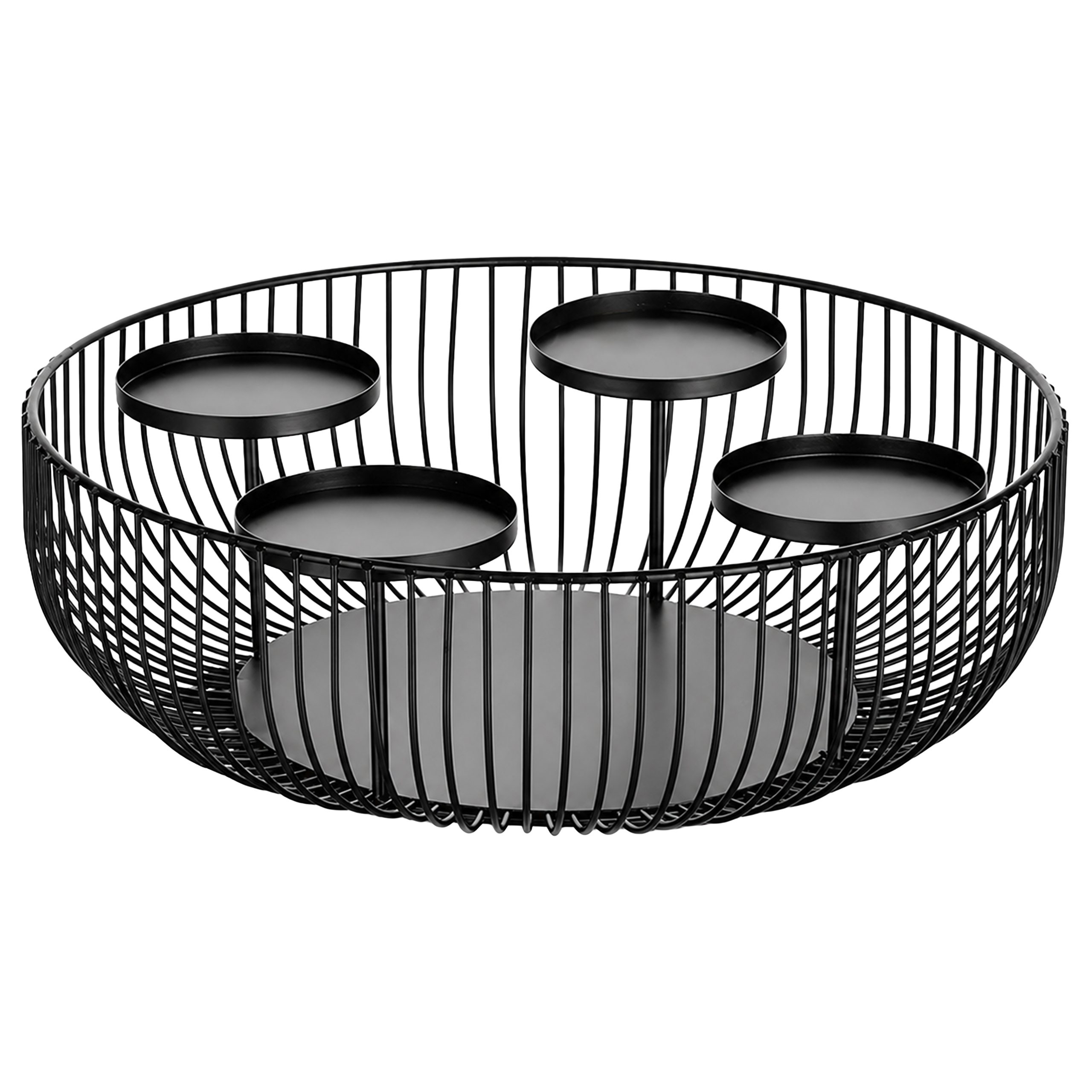 Sfeșnic metalic rotund tip coș pentru 4 lumânări de Advent, 30cm Engros