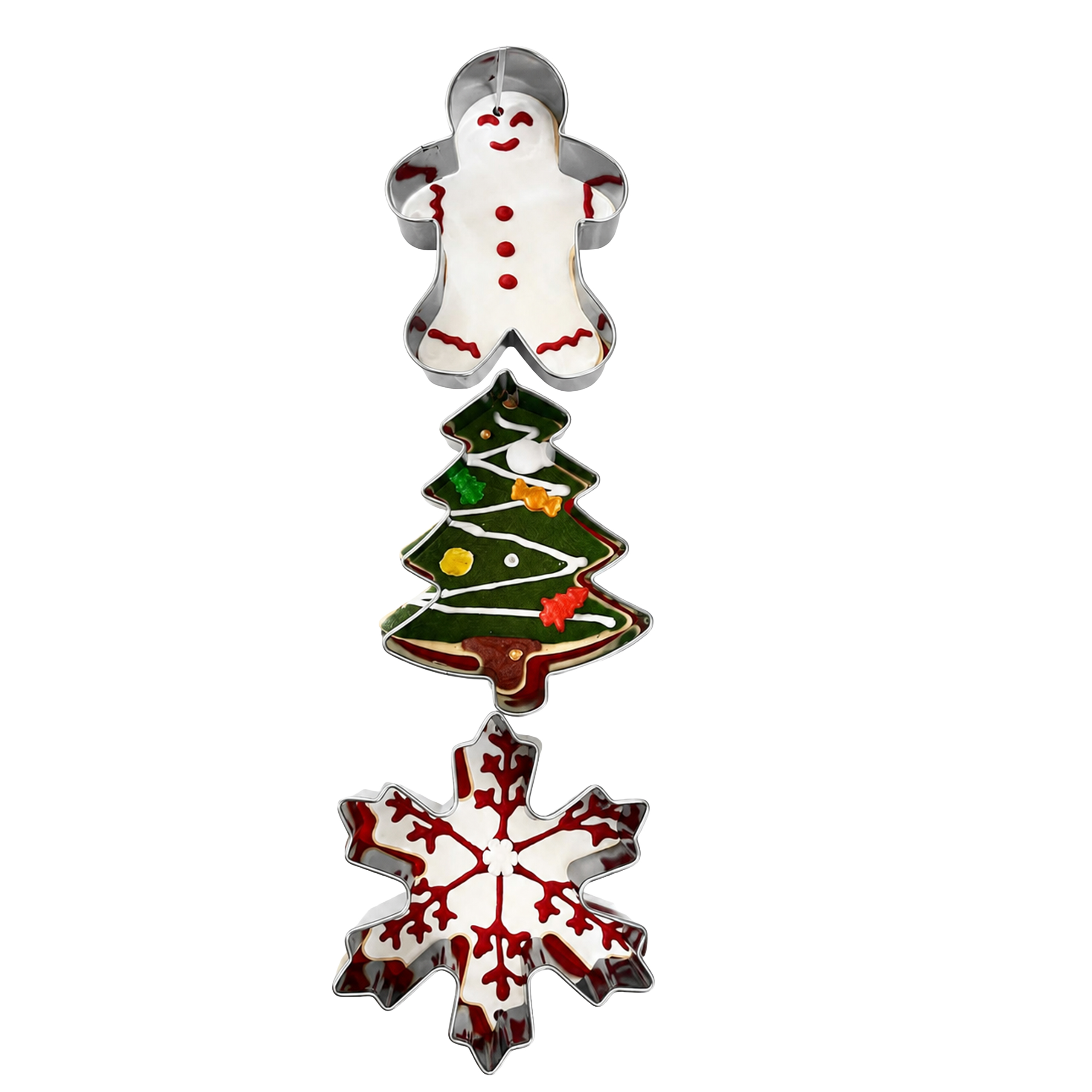 Set forme de decupat biscuiți și turtă dulce de Crăciun, 3 buc. Engros — Articole Sezoniere & Festive en gros