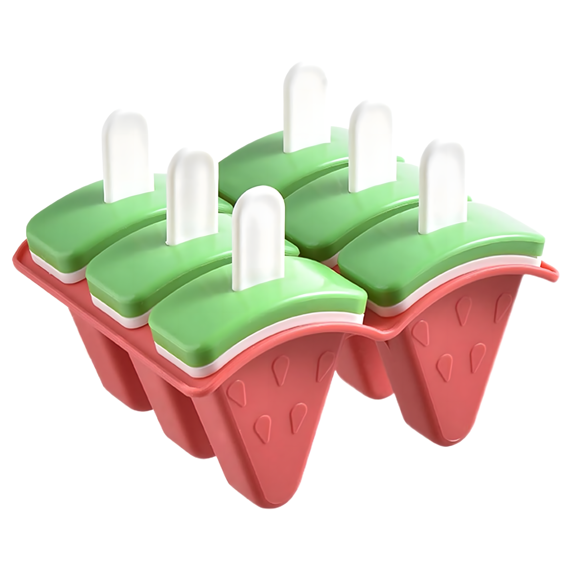Set de 6 forme pentru înghețată pe băț și sorbet, model pepene verde Engros