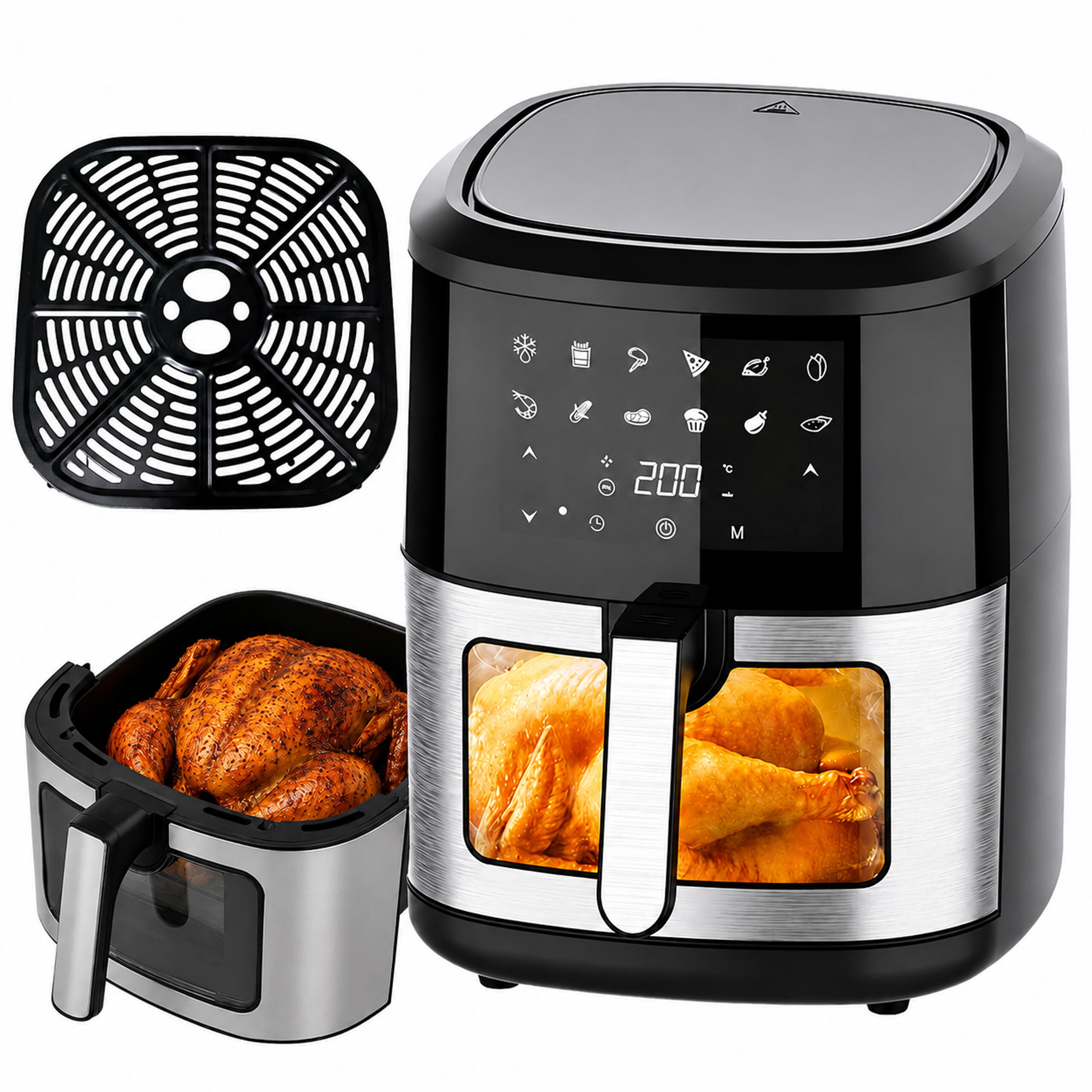 Lot de 30 de friteuze fără ulei Air Fryer, 1700 W, 12 programe, cu forme din hârtie Engros — Electronice & Gadgeturi en gros